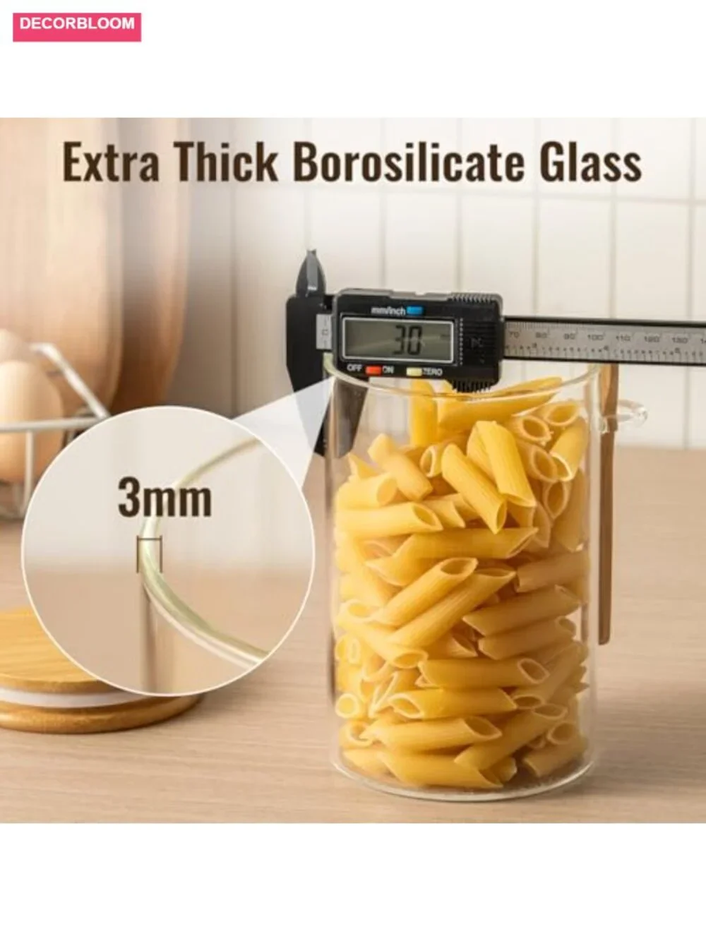 6 Pack 32oz Glass Jars with Bamboo Lids, Airtight Food Storage Canisters